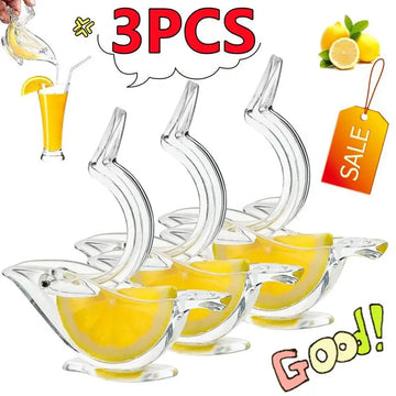 3/2/1PC Kitchen Home Slip Tool Press Squeeze Fruit Mini Manual Juicer Bird Shape Transparent Portable Orange Lemon Manual Juicer